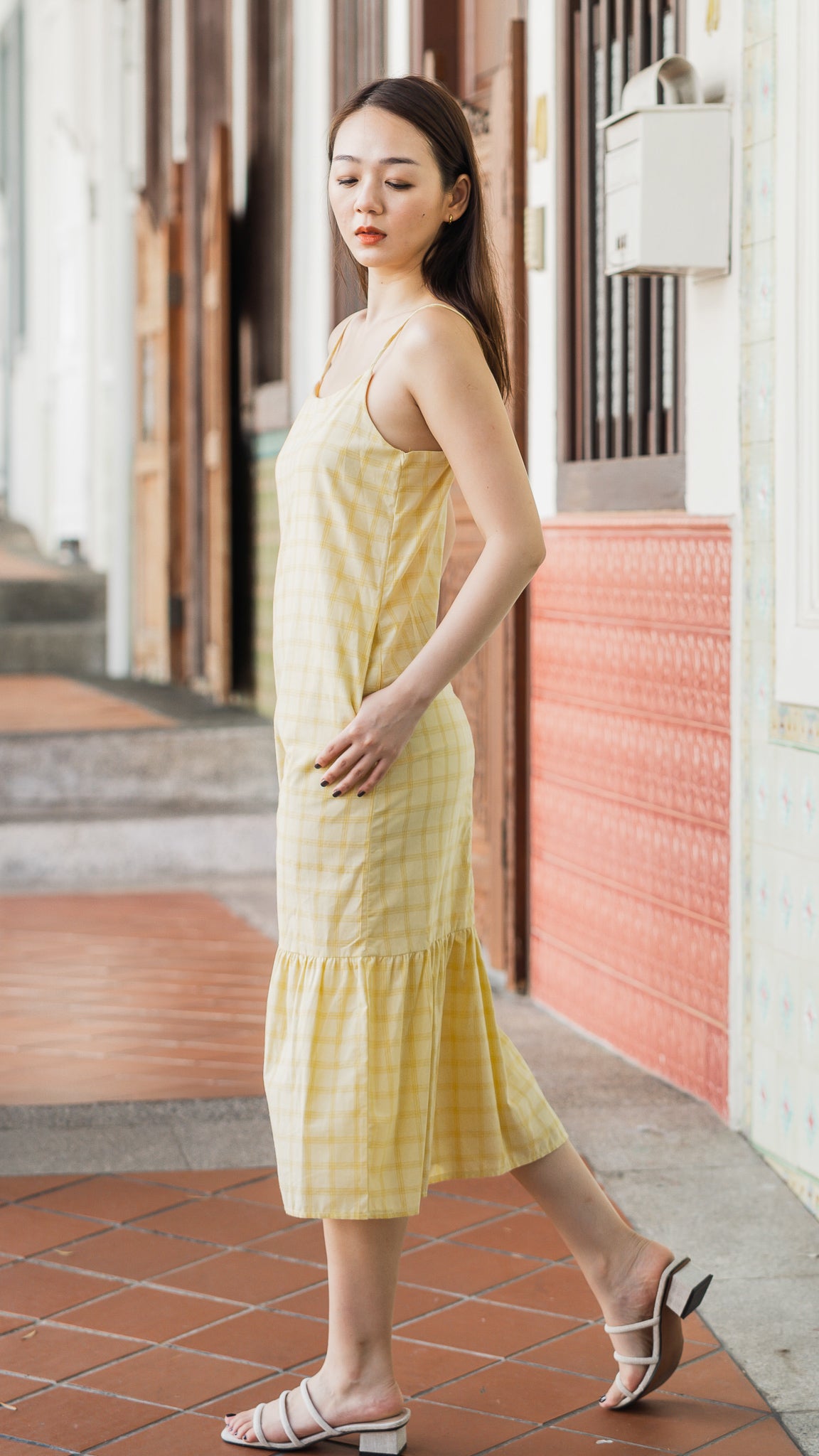 Avis Checkered Dress in Yellow [ONLINE ONLY]