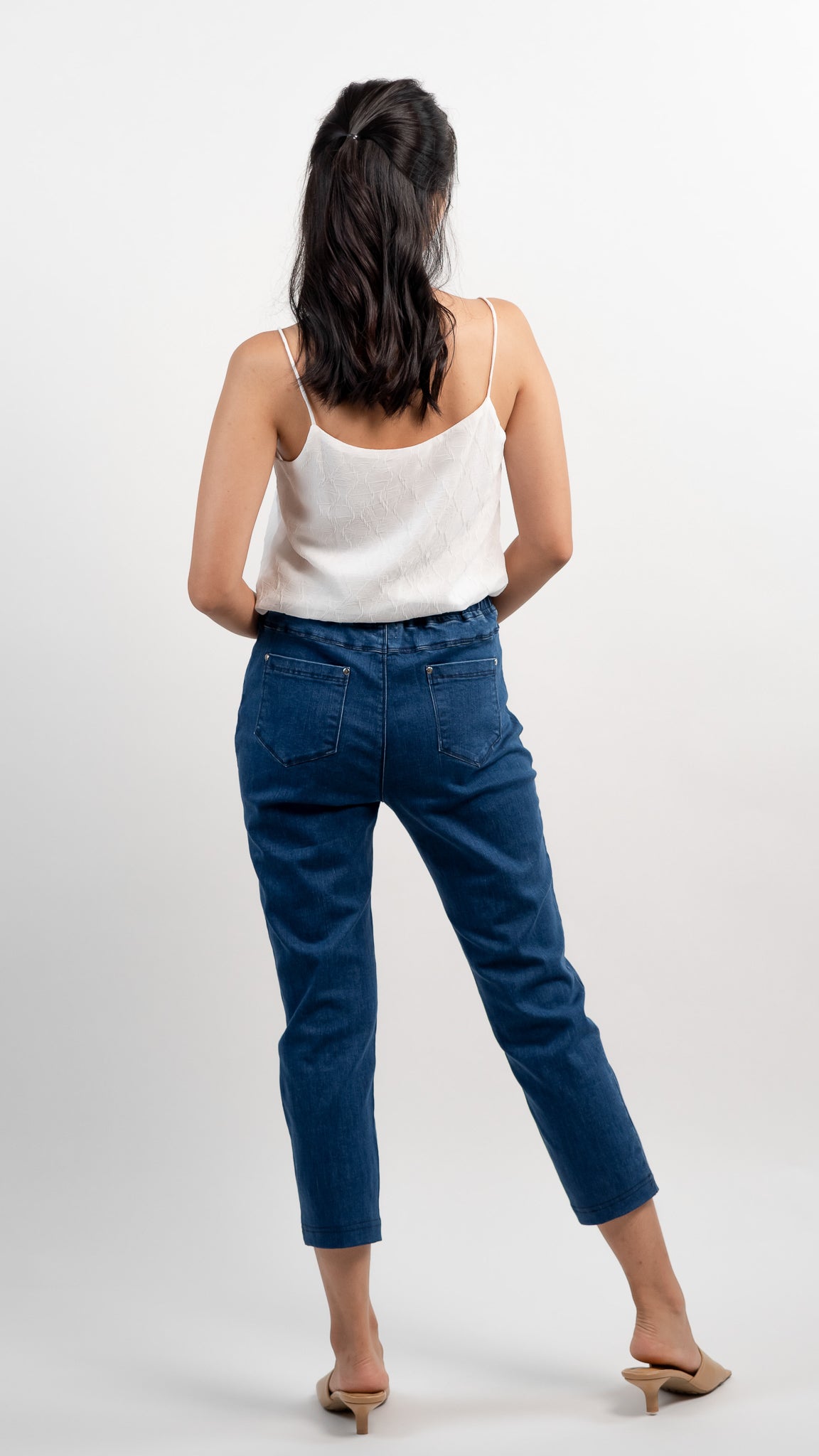 Cora Textured Two-way Camisole in White  [ONLINE ONLY]