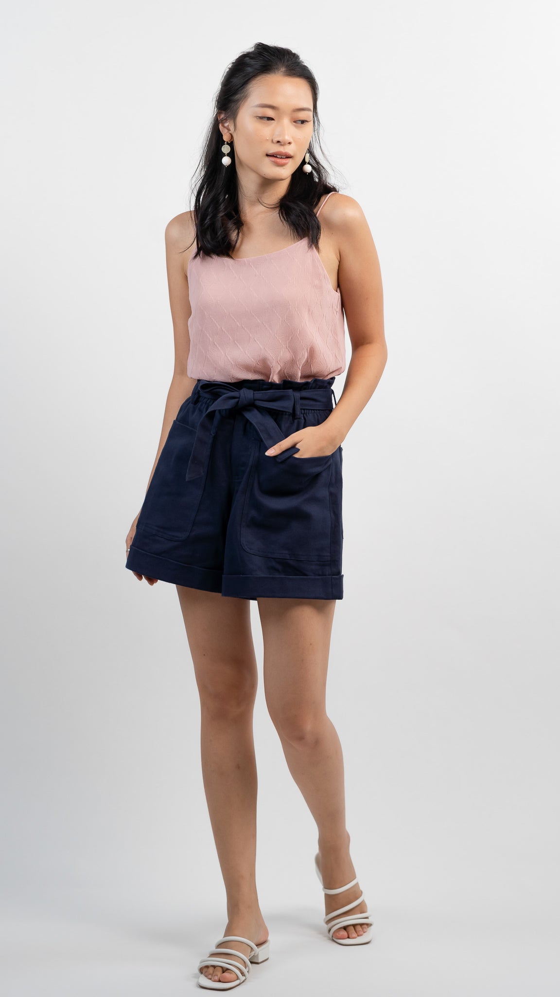 Cora Textured Two-way Camisole in Dusty Pink  [ONLINE ONLY]