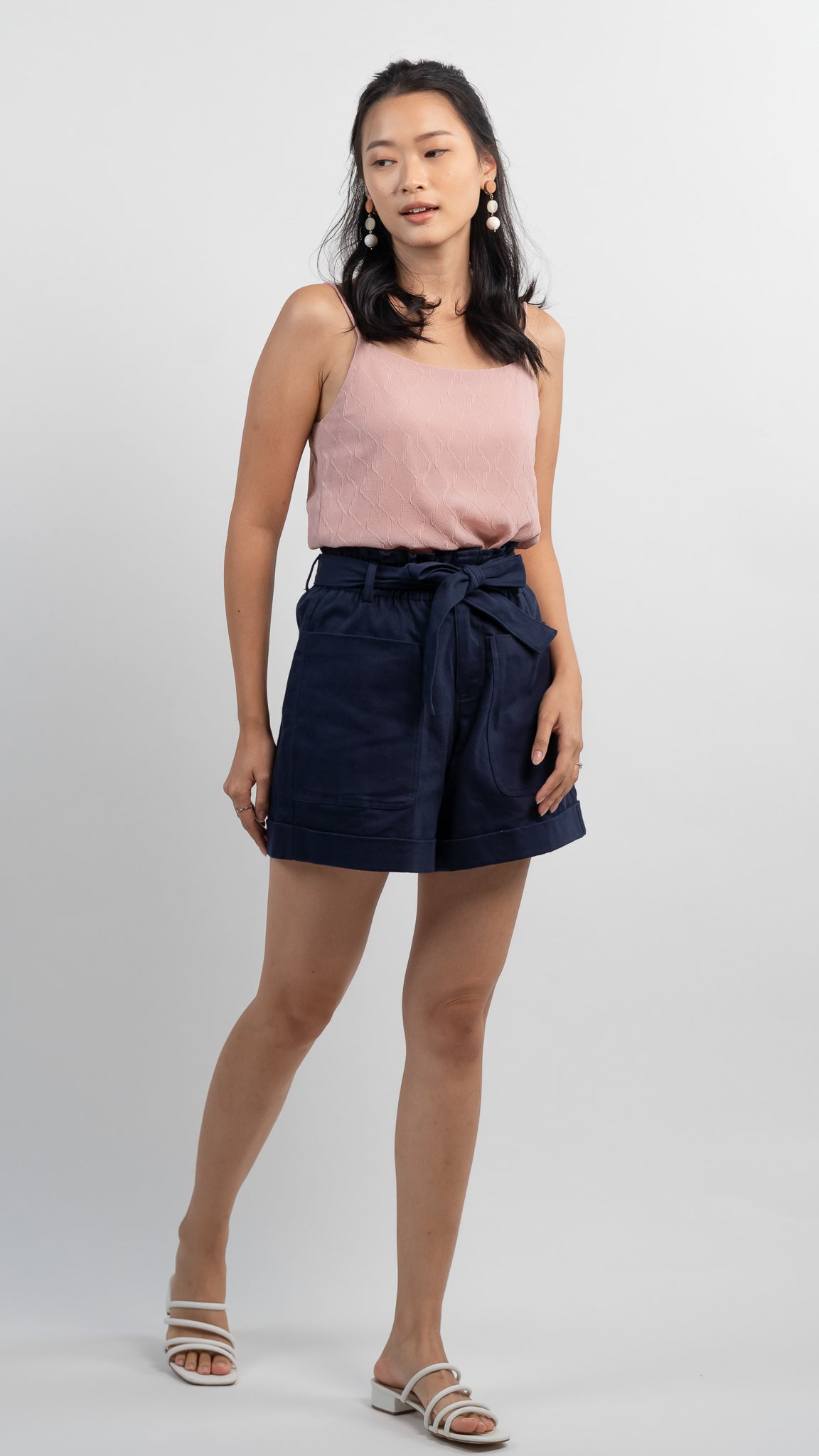 Cora Textured Two-way Camisole in Dusty Pink  [ONLINE ONLY]