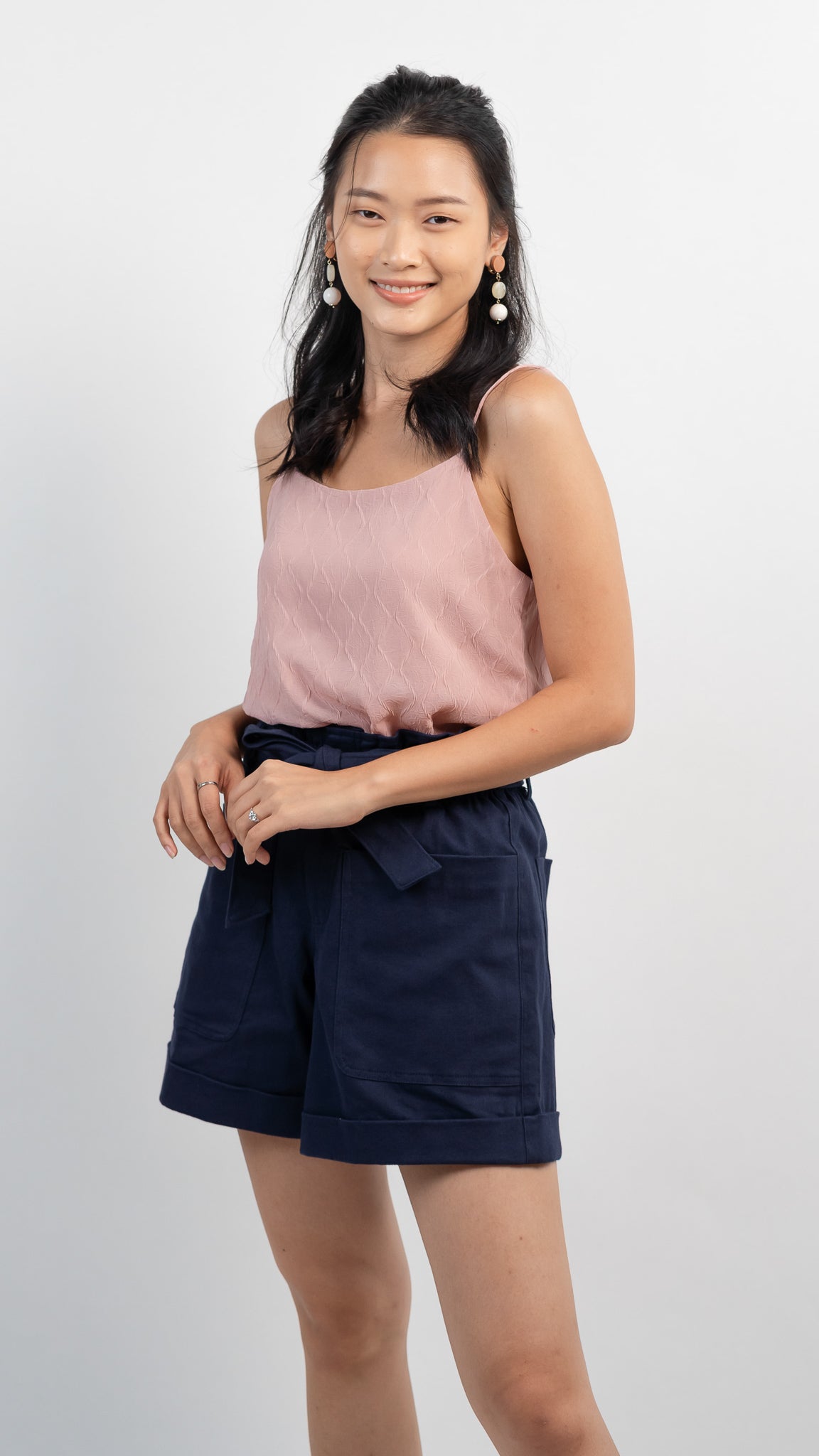 Cora Textured Two-way Camisole in Dusty Pink  [ONLINE ONLY]