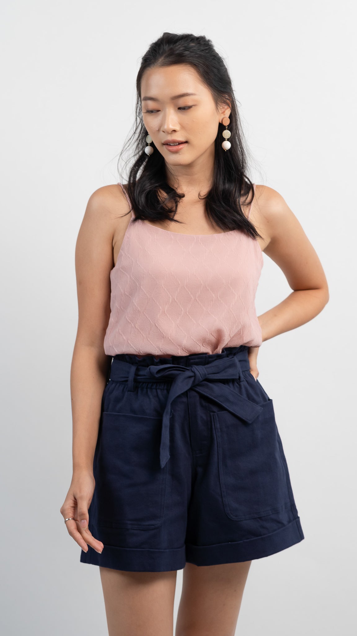 Cora Textured Two-way Camisole in Dusty Pink  [ONLINE ONLY]