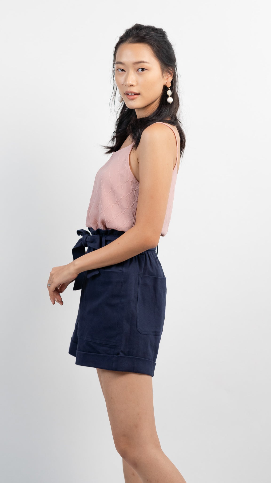 Cora Textured Two-way Camisole in Dusty Pink  [ONLINE ONLY]