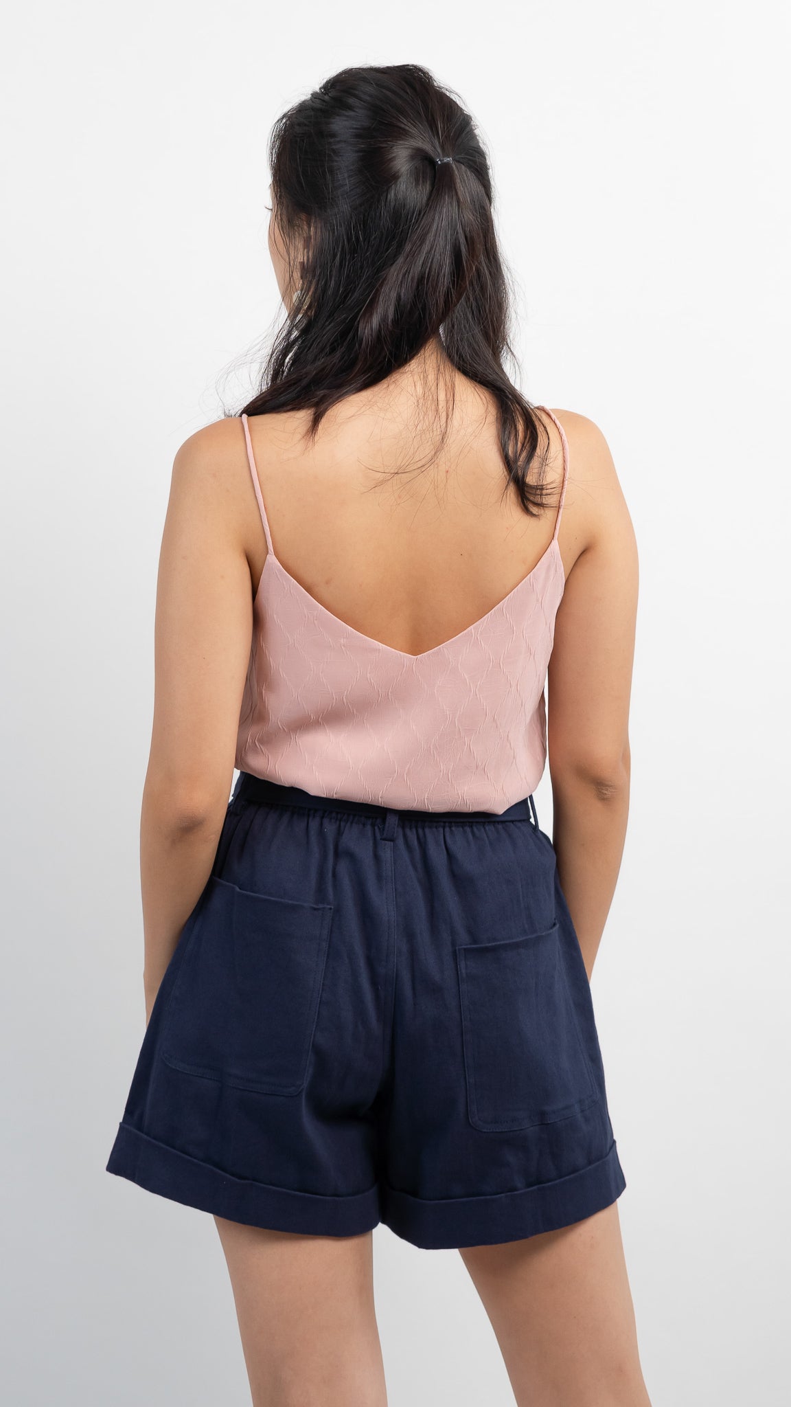 Cora Textured Two-way Camisole in Dusty Pink  [ONLINE ONLY]