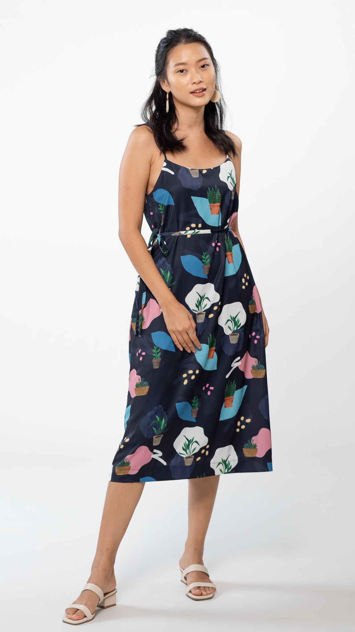 House Plants Two-way Midi Dress in Blue [ONLINE ONLY]