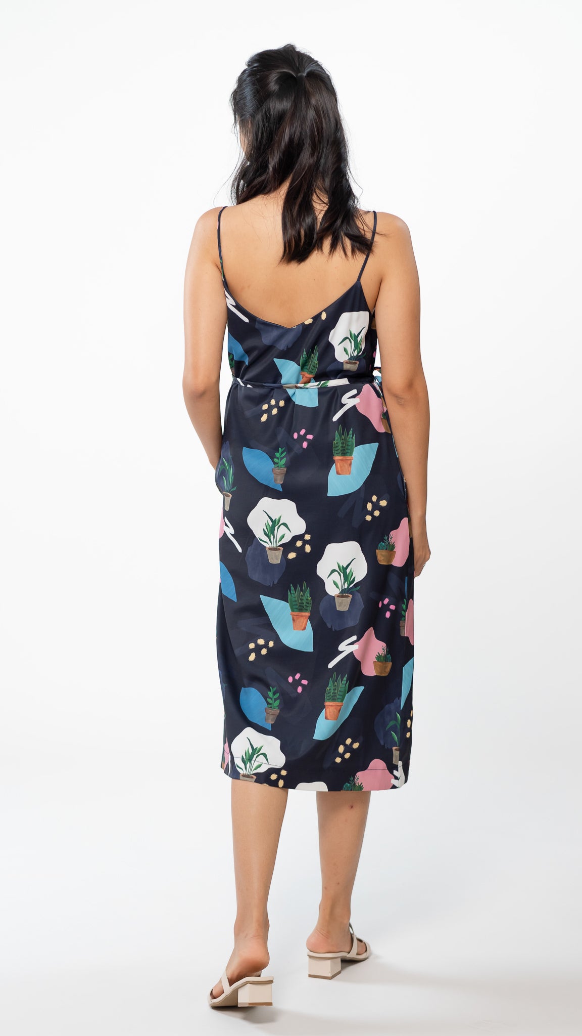 House Plants Two-way Midi Dress in Blue [ONLINE ONLY]