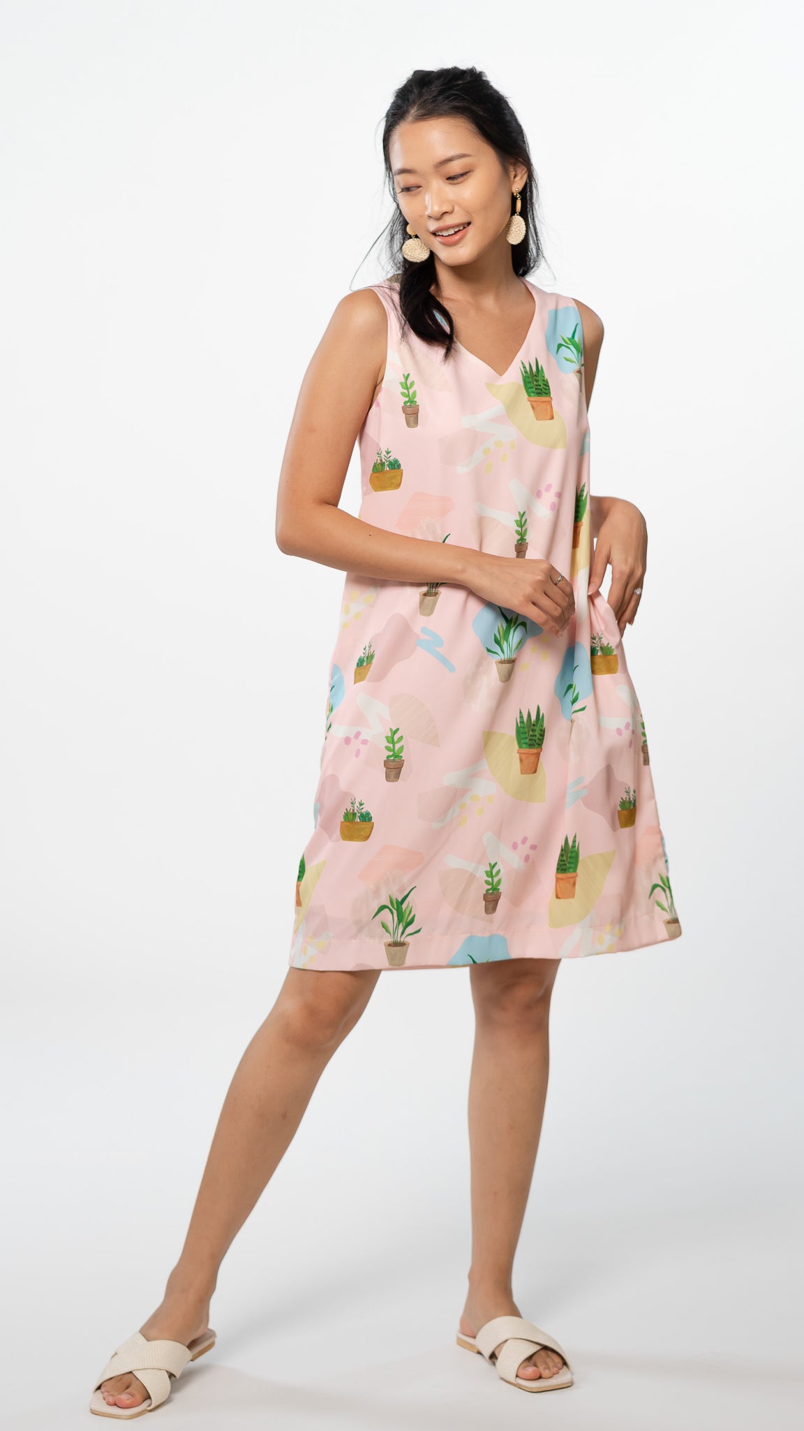 House Plants Two-way Dress in Pink [ONLINE ONLY]