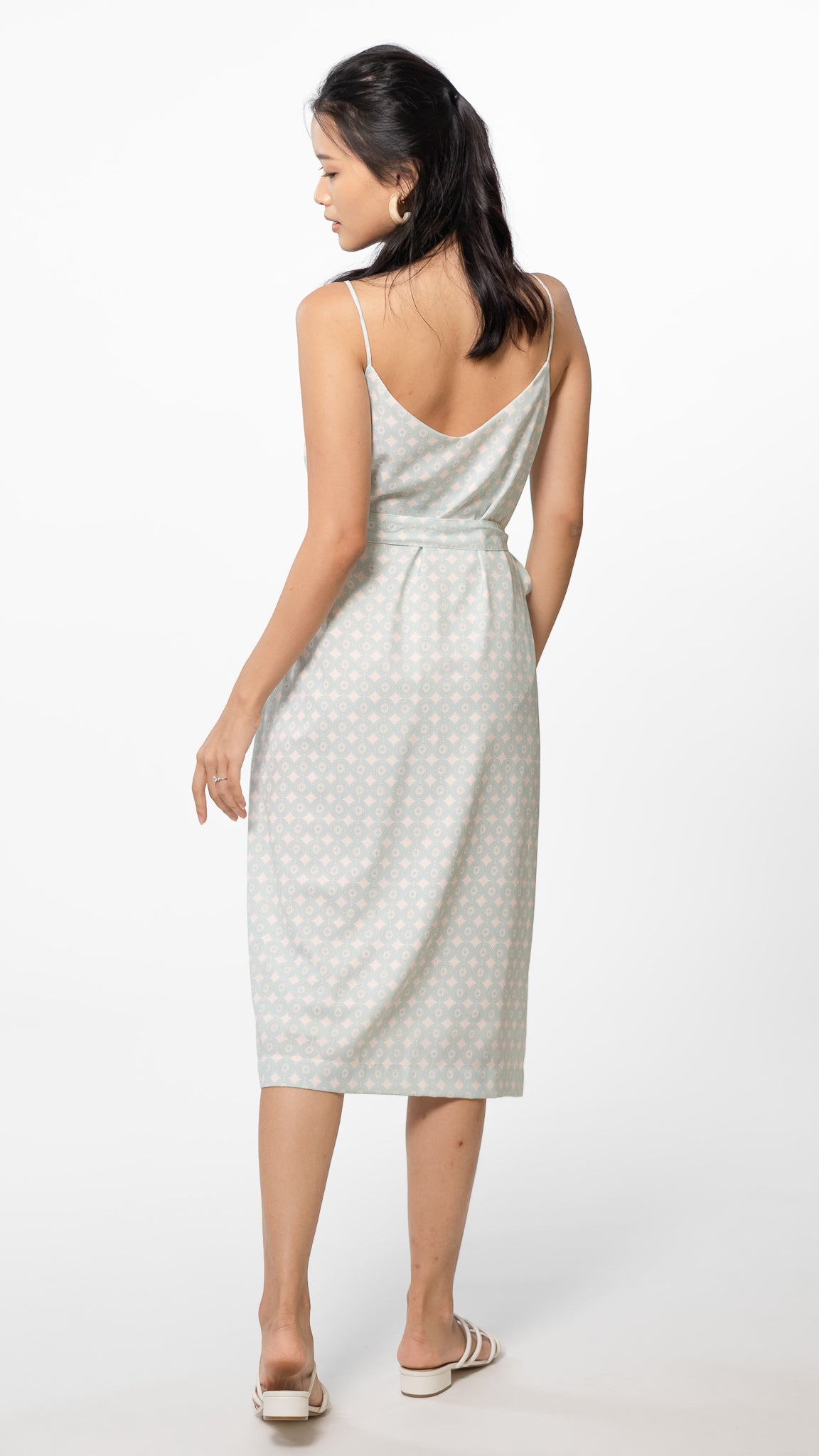 Batik Inspired Midi Dress in Light Blue [ONLINE ONLY]