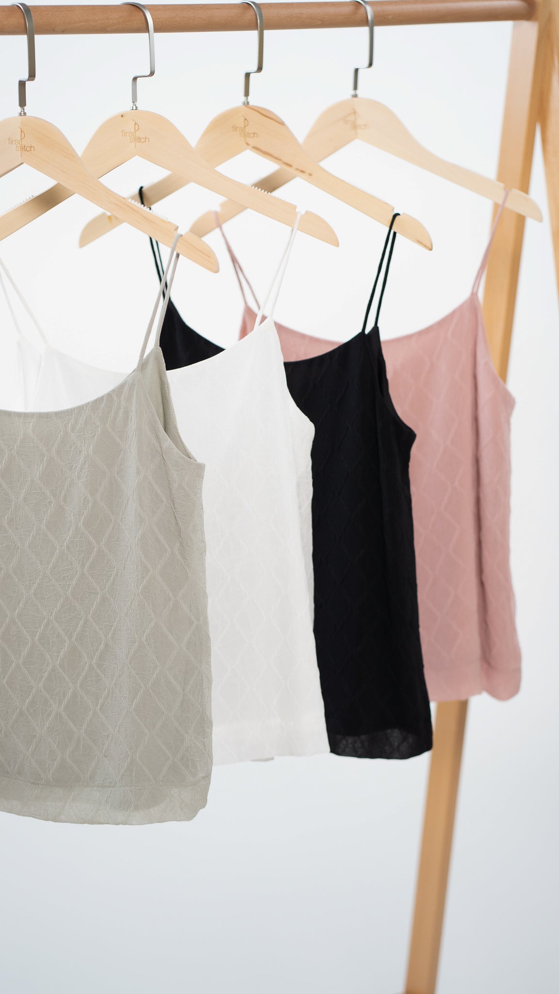 Cora Textured Two-way Camisole in White  [ONLINE ONLY]