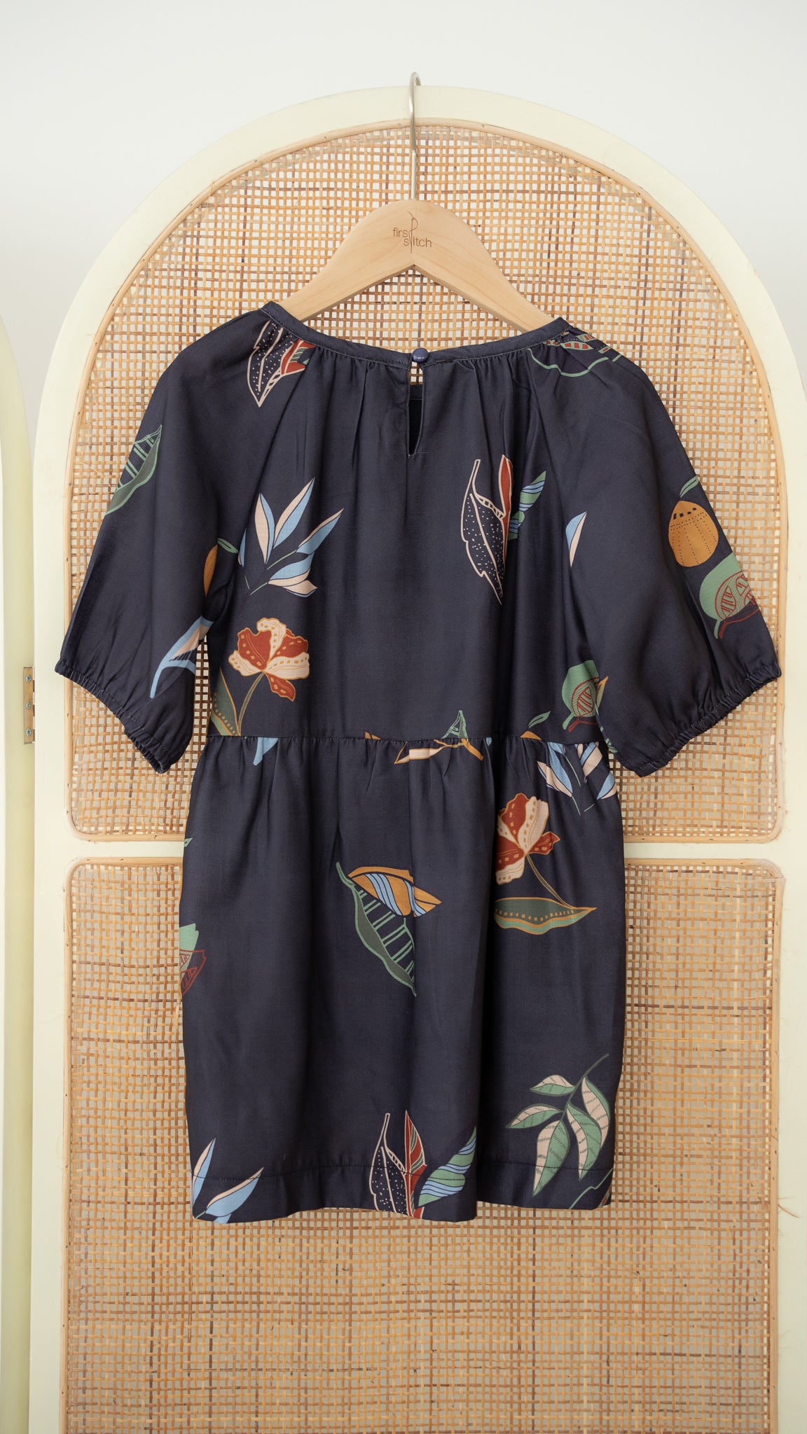 Don't Stop BeLEAFing Kids' Dress in Navy [ONLINE ONLY]