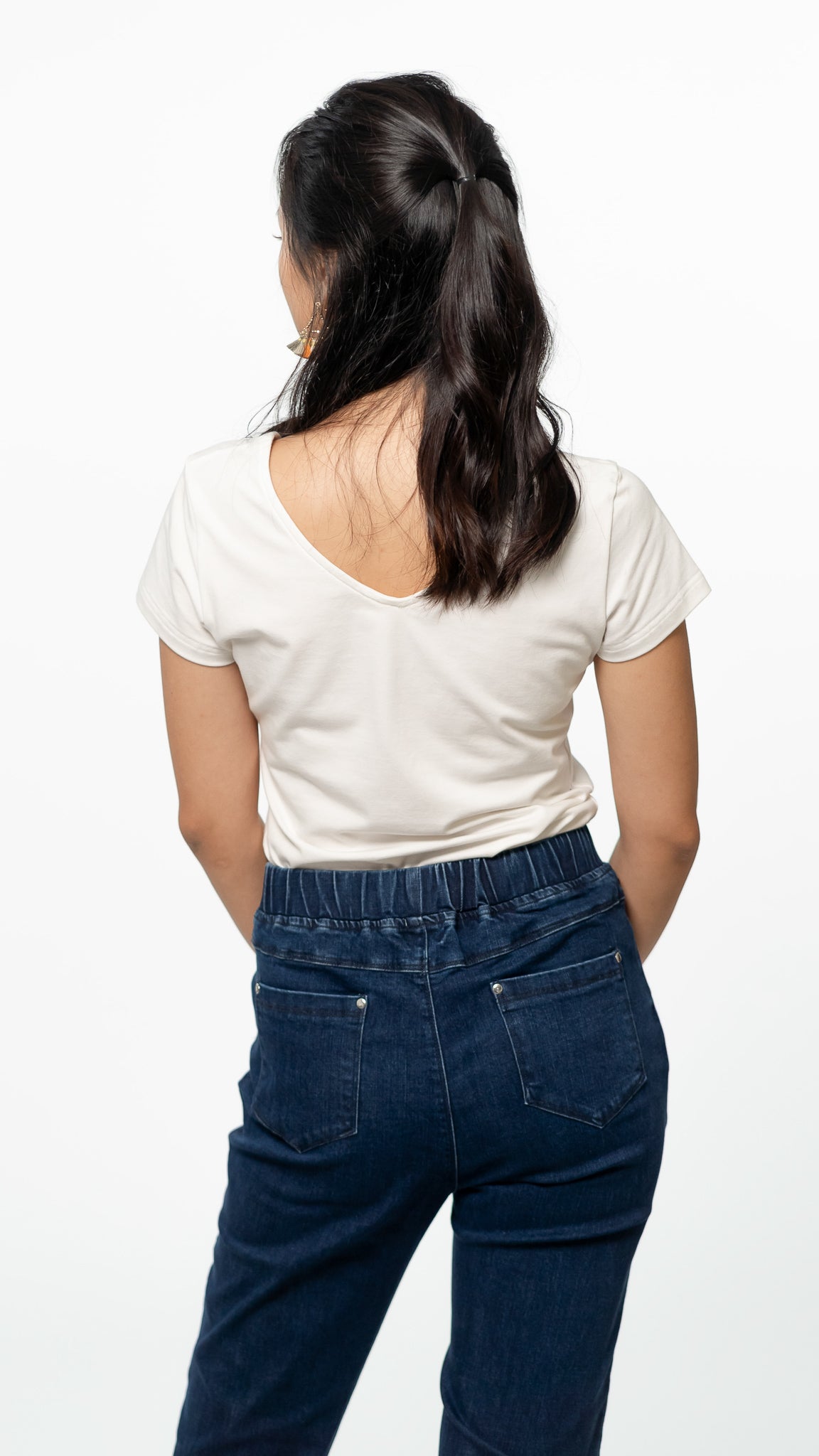 Dora Washed Cropped Jeans in Dark Wash