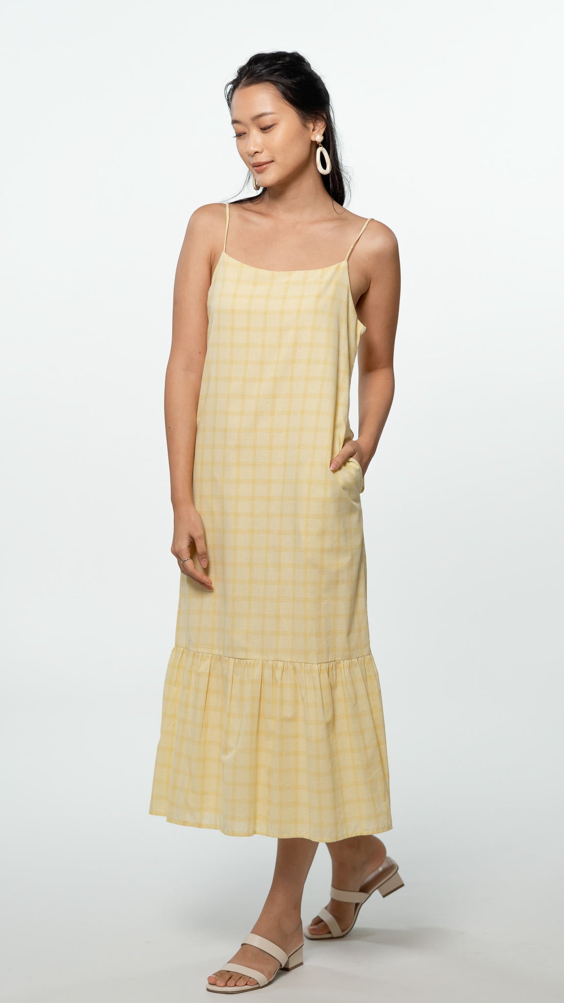 Avis Checkered Dress in Yellow [ONLINE ONLY]