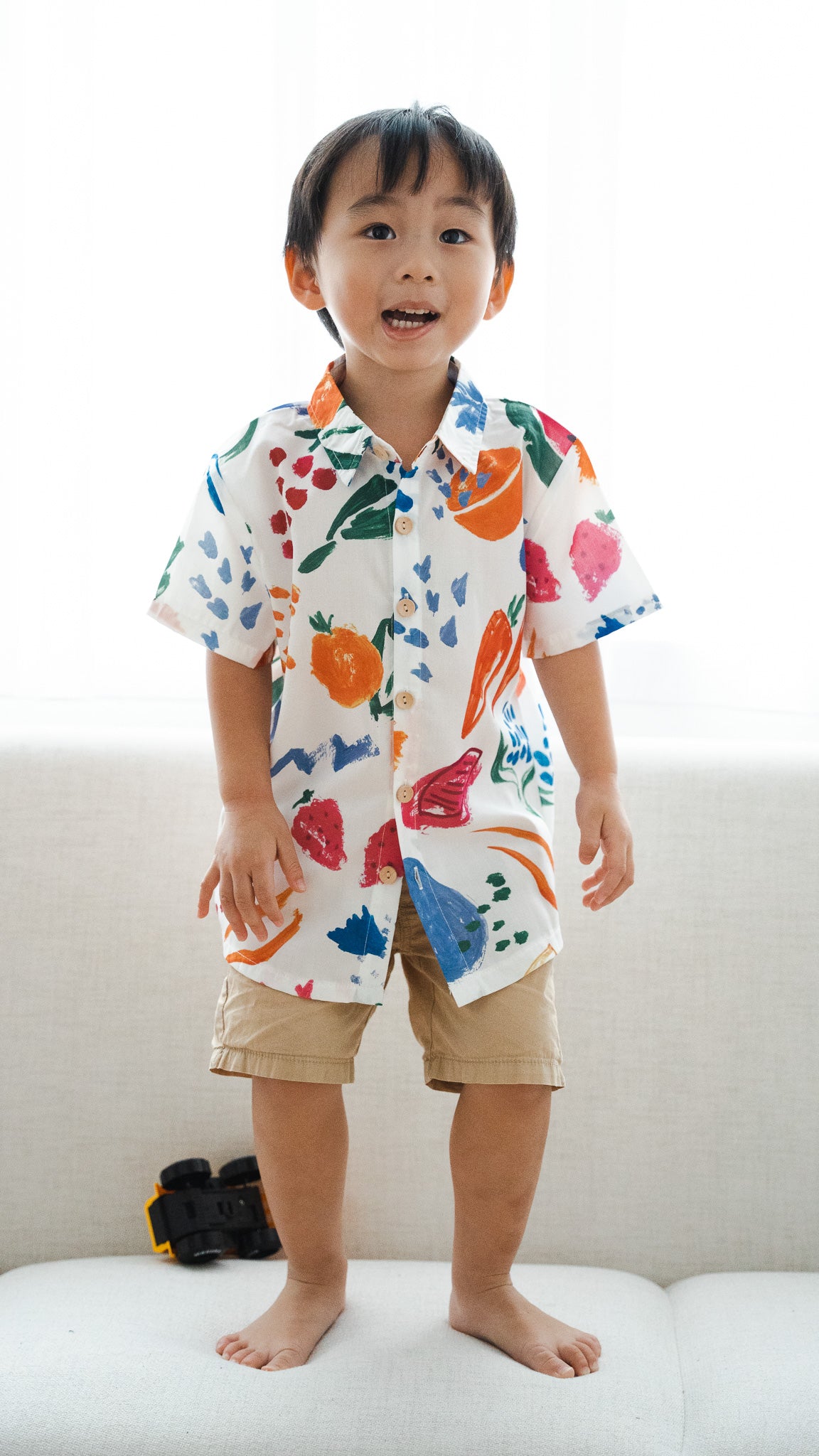 Fruit For Thought Unisex Kids' Shirt in White [ONLINE ONLY]