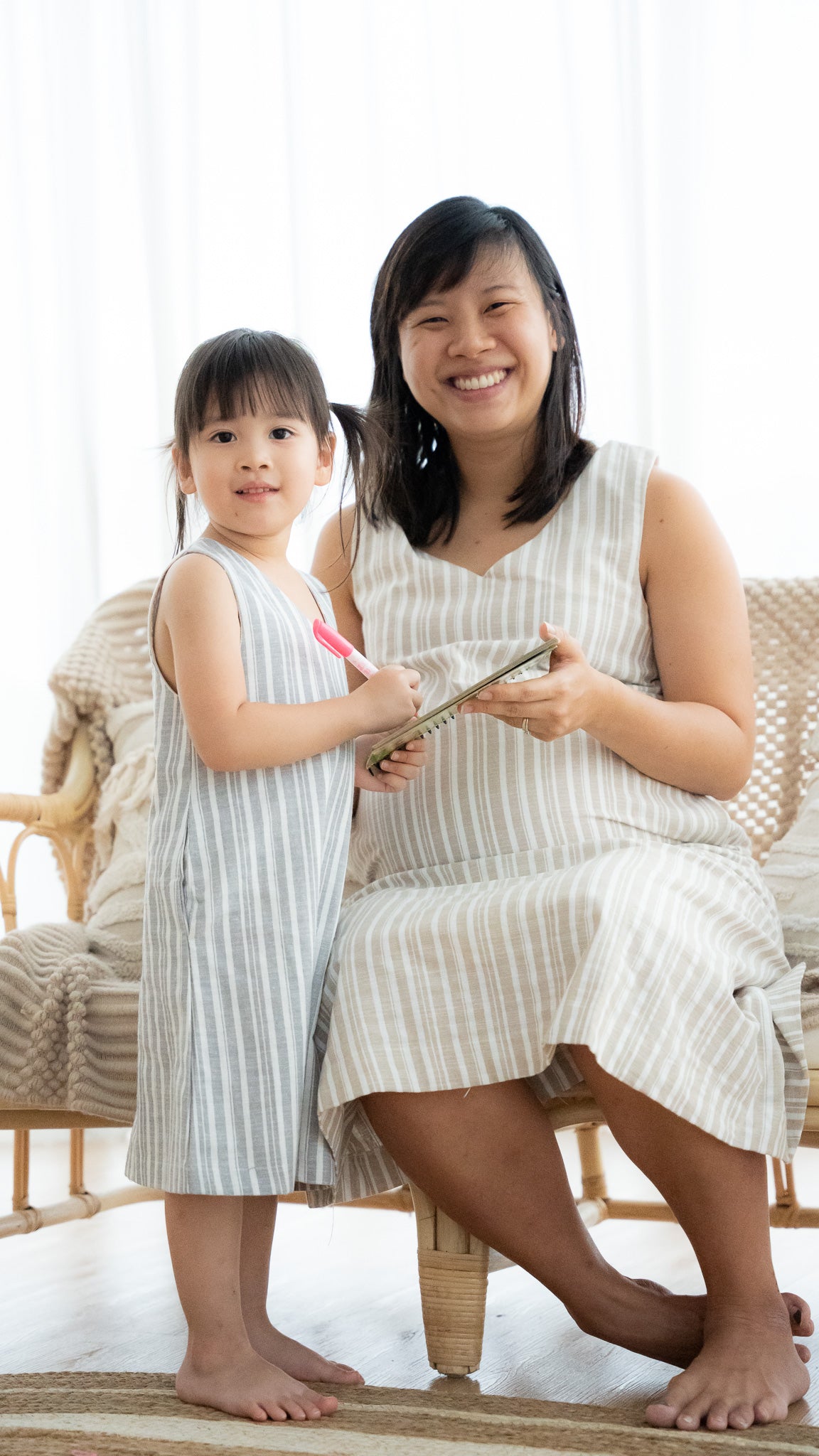 Resort Vibes Kid's Dress in Dusty Blue