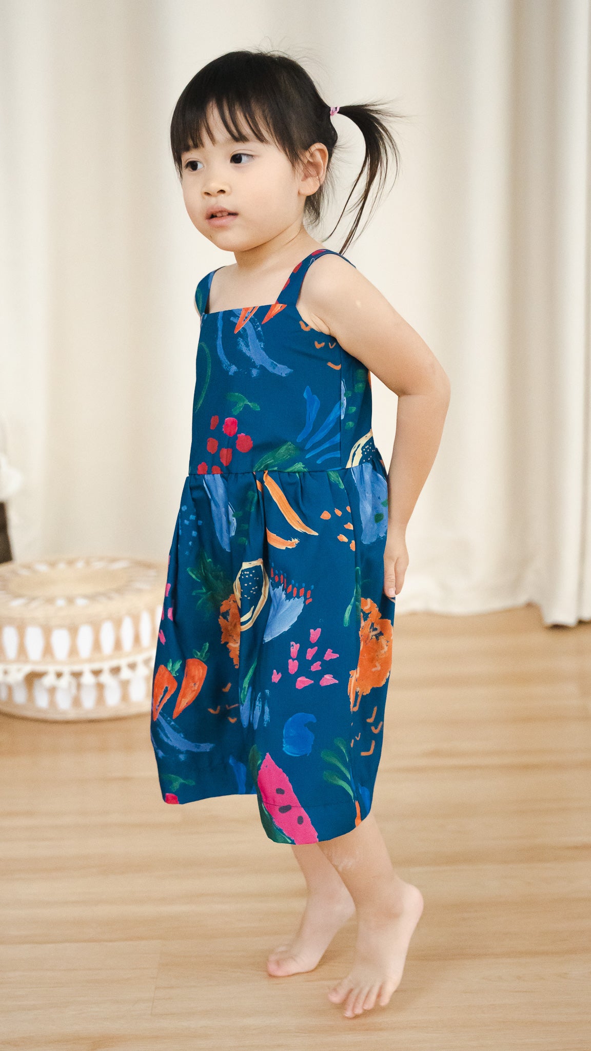Fruit For Thought Kids' Dress in Blue [ONLINE ONLY]
