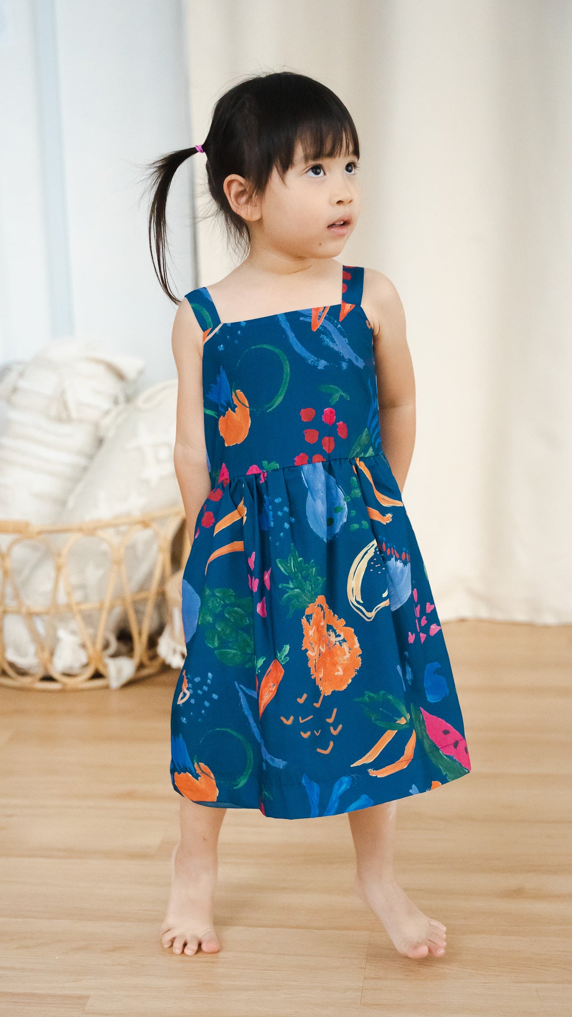 Fruit For Thought Kids' Dress in Blue [ONLINE ONLY]