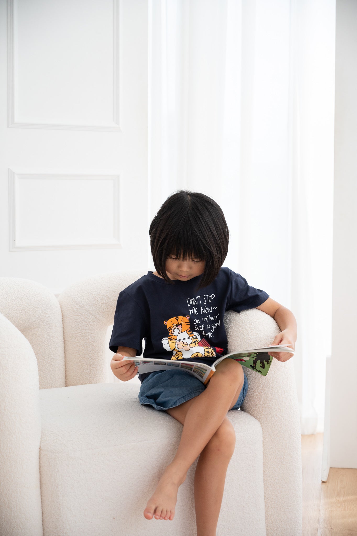 Pineapple Tart Tiger Kids' Tee in Dark Blue [ONLINE ONLY]