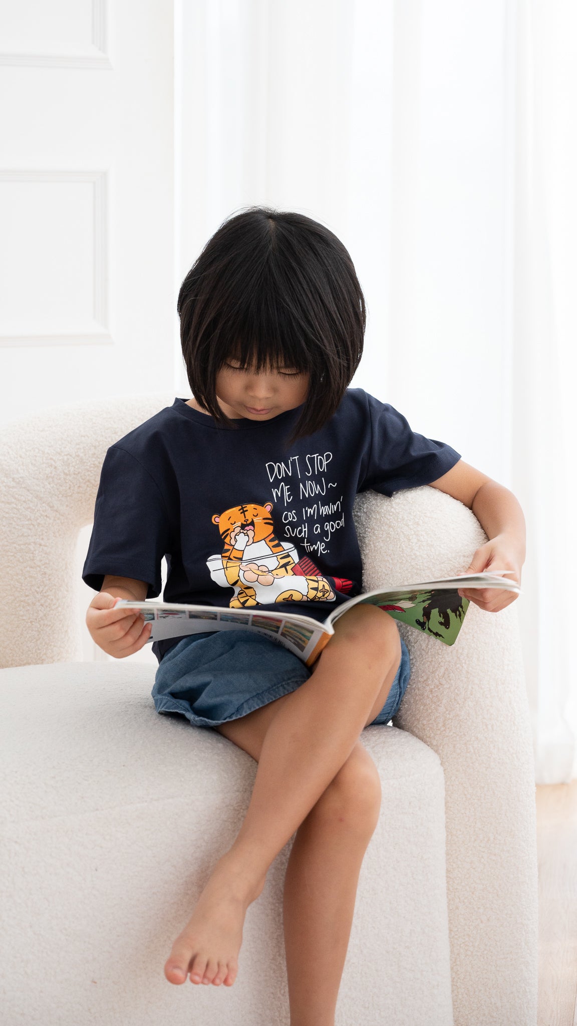 Pineapple Tart Tiger Kids' Tee in Dark Blue [ONLINE ONLY]