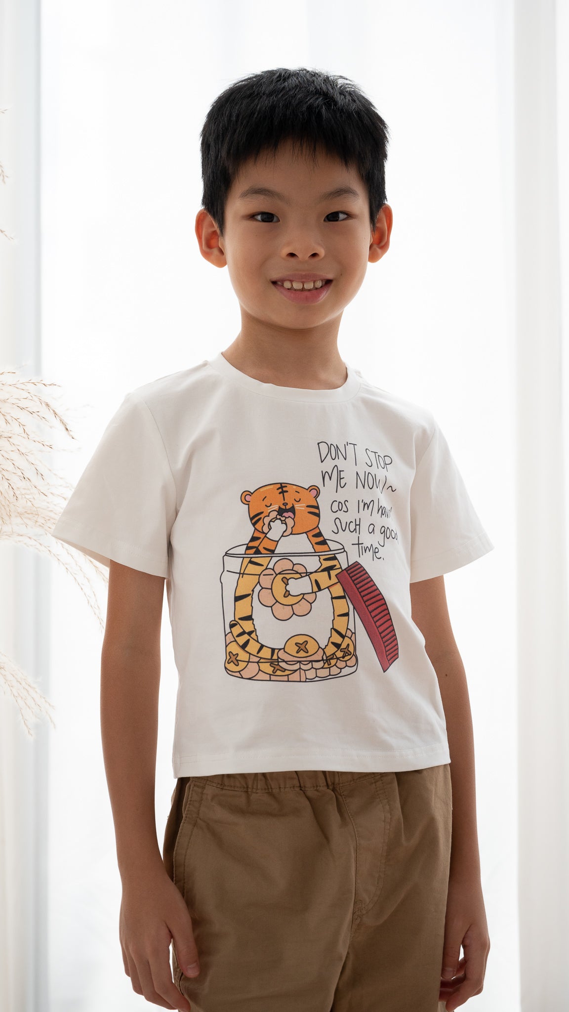 Pineapple Tart Tiger Kids' Tee in White [ONLINE ONLY]