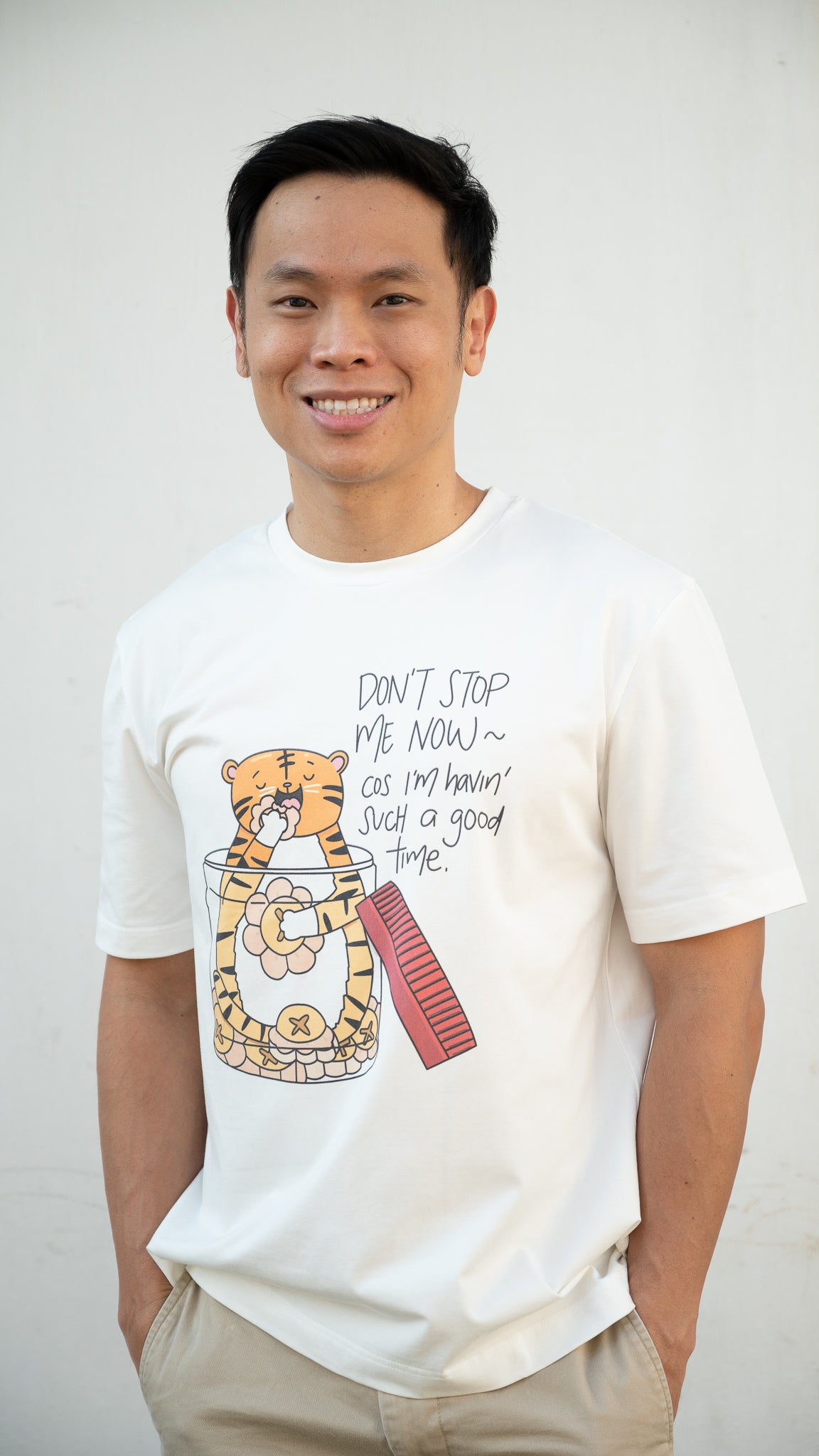 Pineapple Tart Tiger Men's Tee in White [ONLINE ONLY]