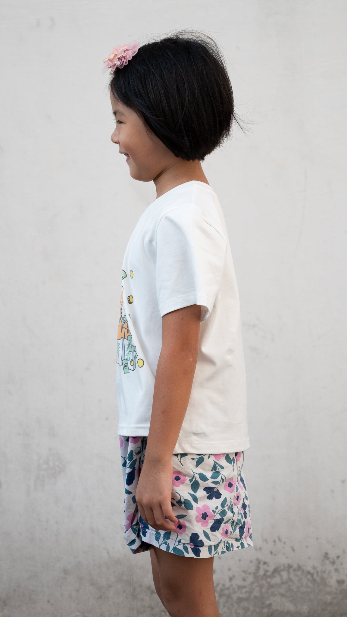 Mahjong Tiger Kids' Tee in White [ONLINE ONLY]