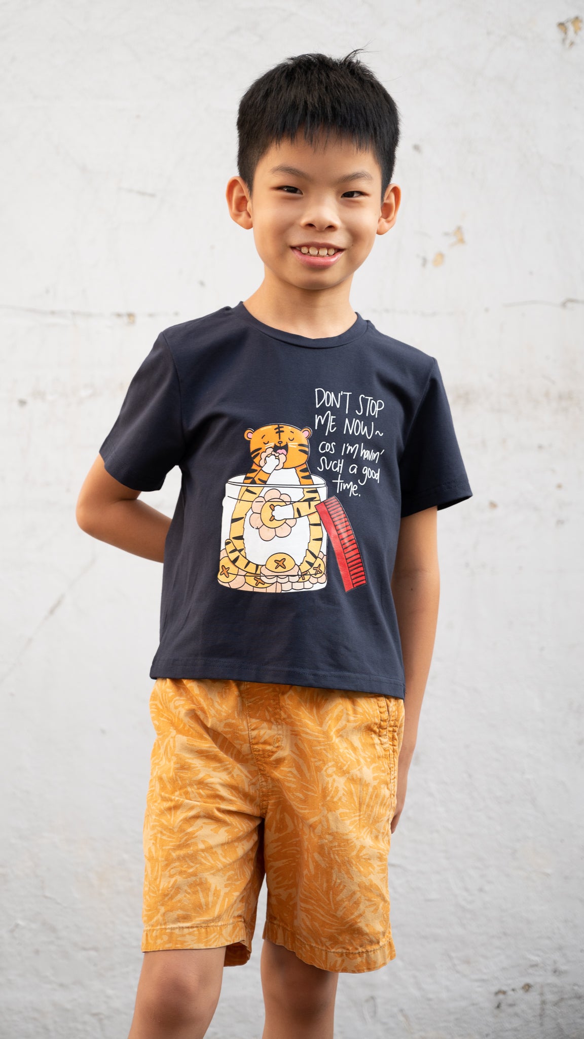 Pineapple Tart Tiger Kids' Tee in Dark Blue [ONLINE ONLY]