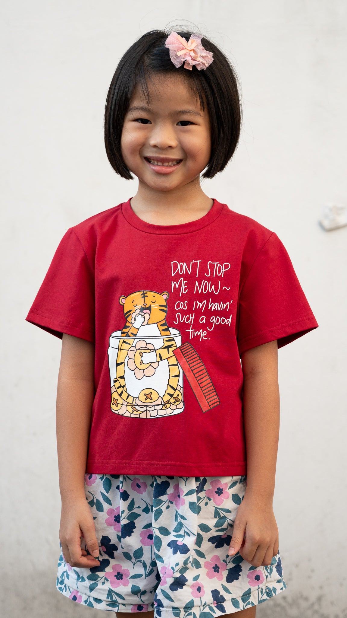 Pineapple Tart Tiger Kids' Tee in Red [ONLINE ONLY]