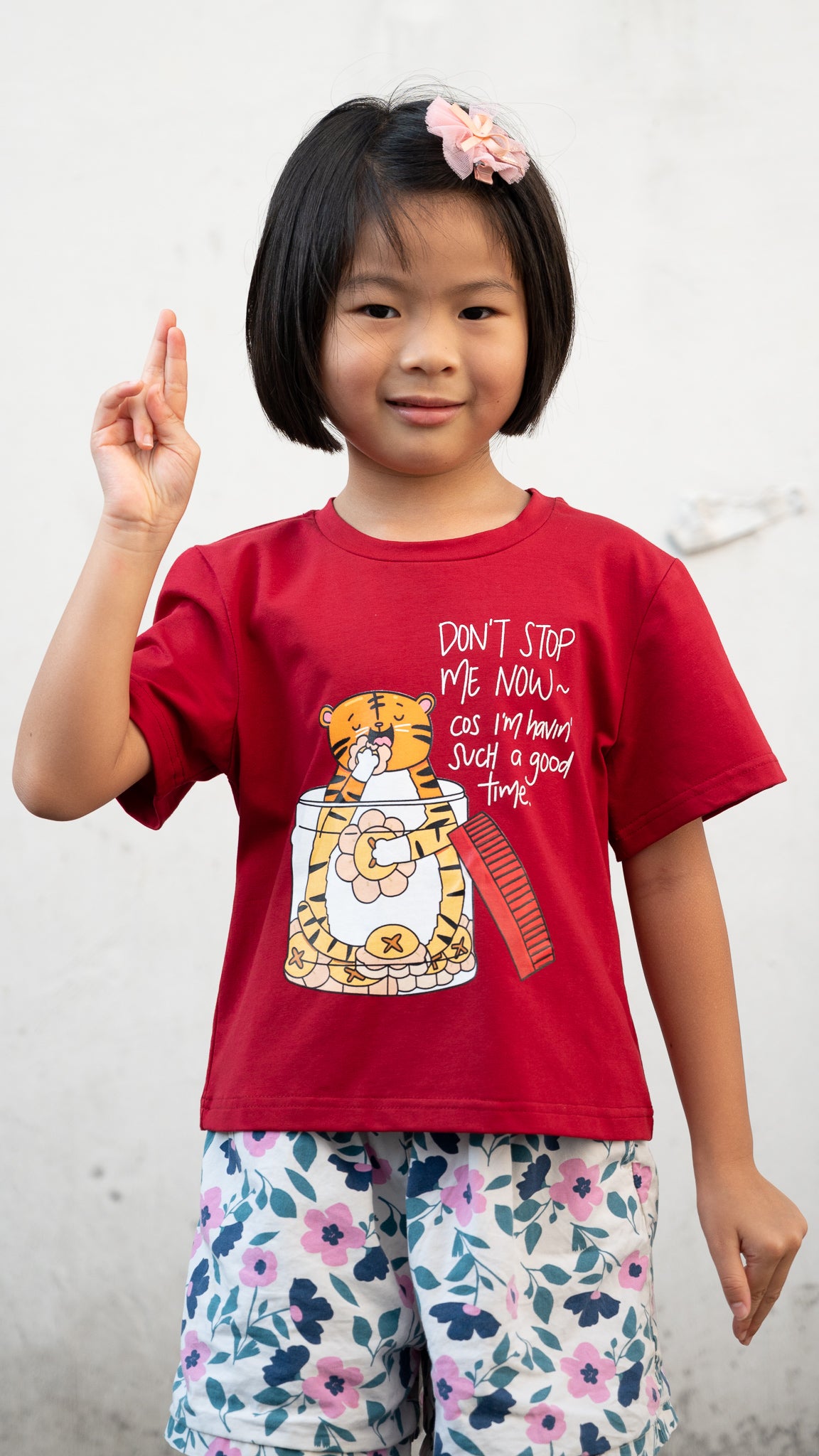 Pineapple Tart Tiger Kids' Tee in Red [ONLINE ONLY]