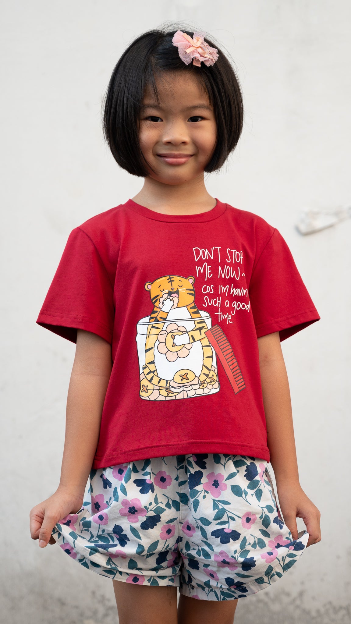 Pineapple Tart Tiger Kids' Tee in Red [ONLINE ONLY]