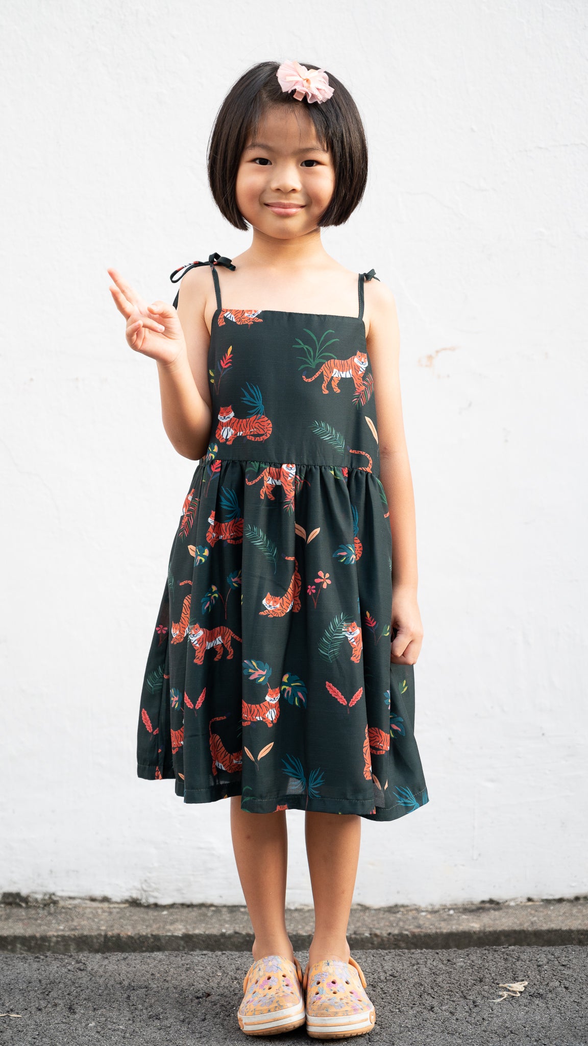 Wild & Free Kid's Dress in Green