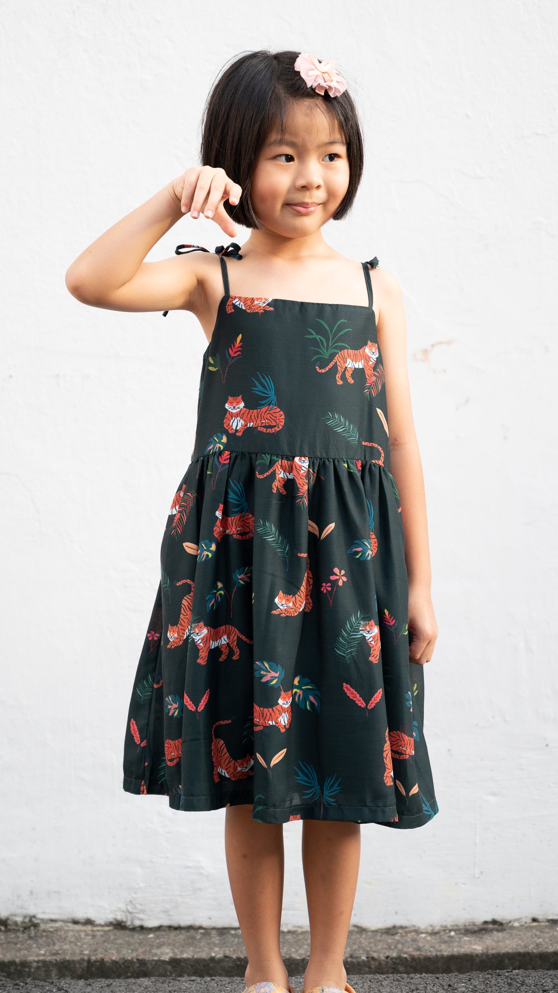 Wild & Free Kid's Dress in Green