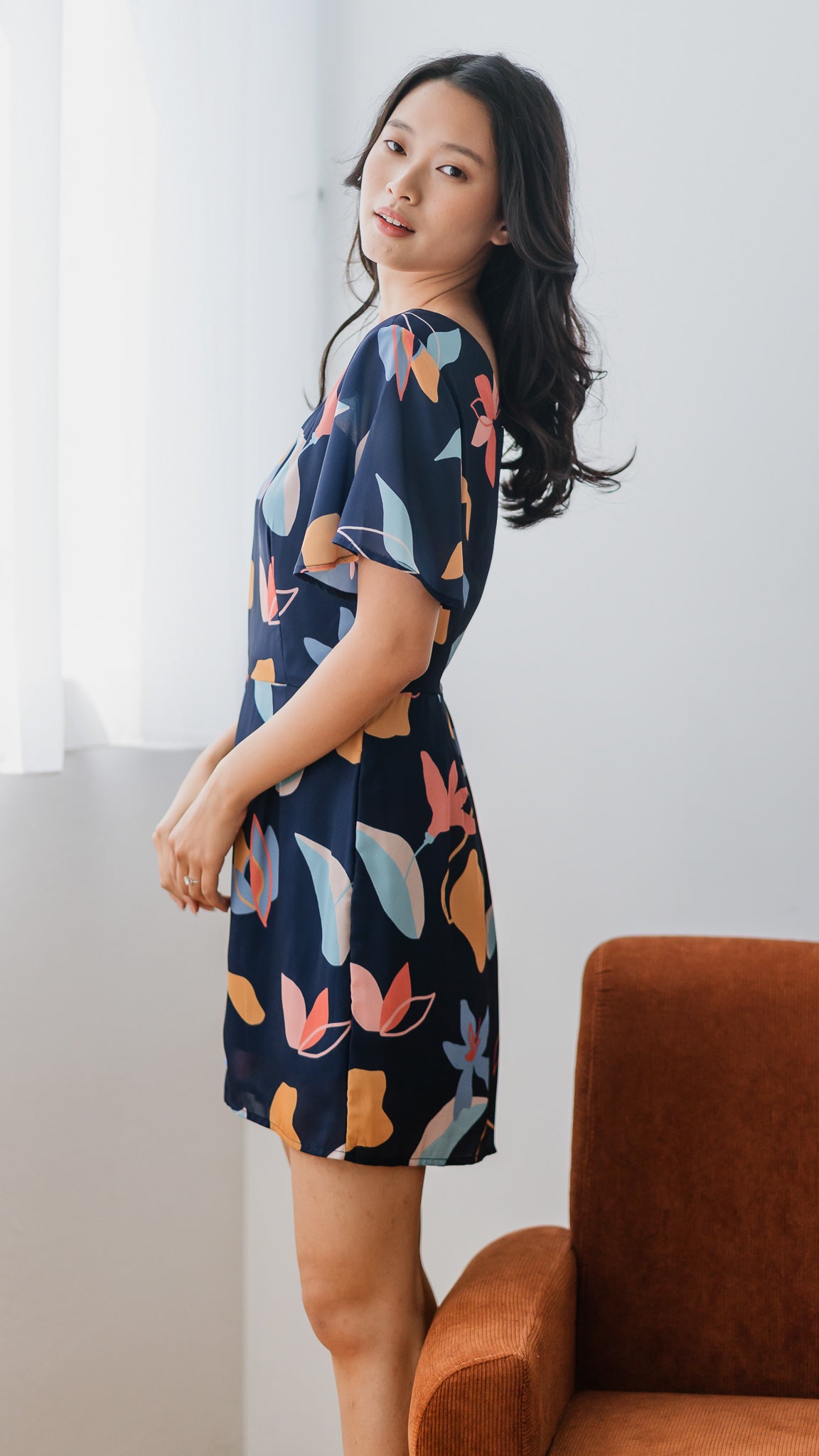 Sophie's Summer Sleeved Playsuit in Navy [ONLINE ONLY]