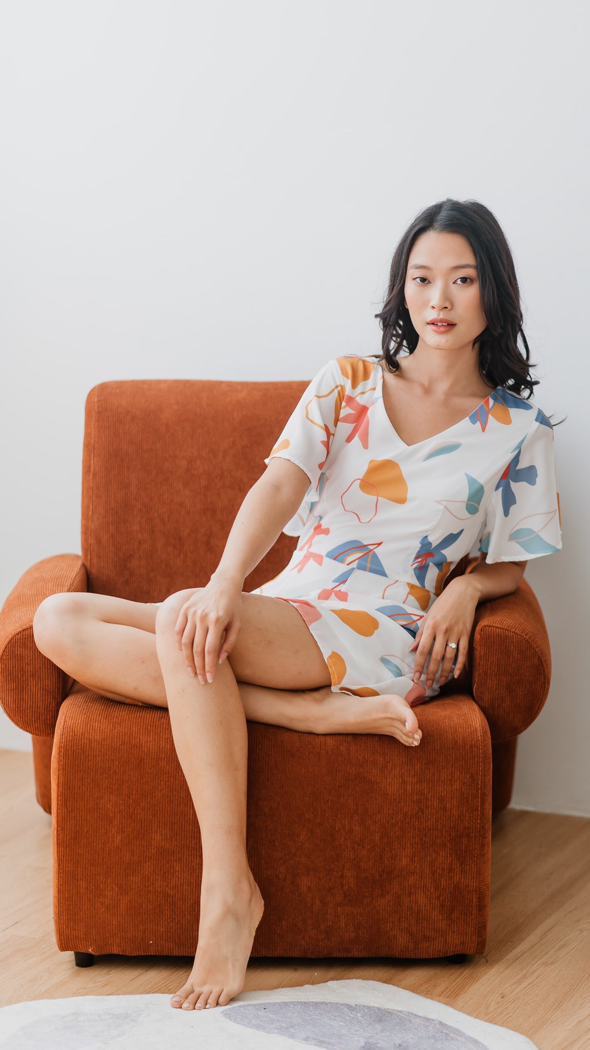 Sophie's Summer Sleeved Playsuit in White [ONLINE ONLY]