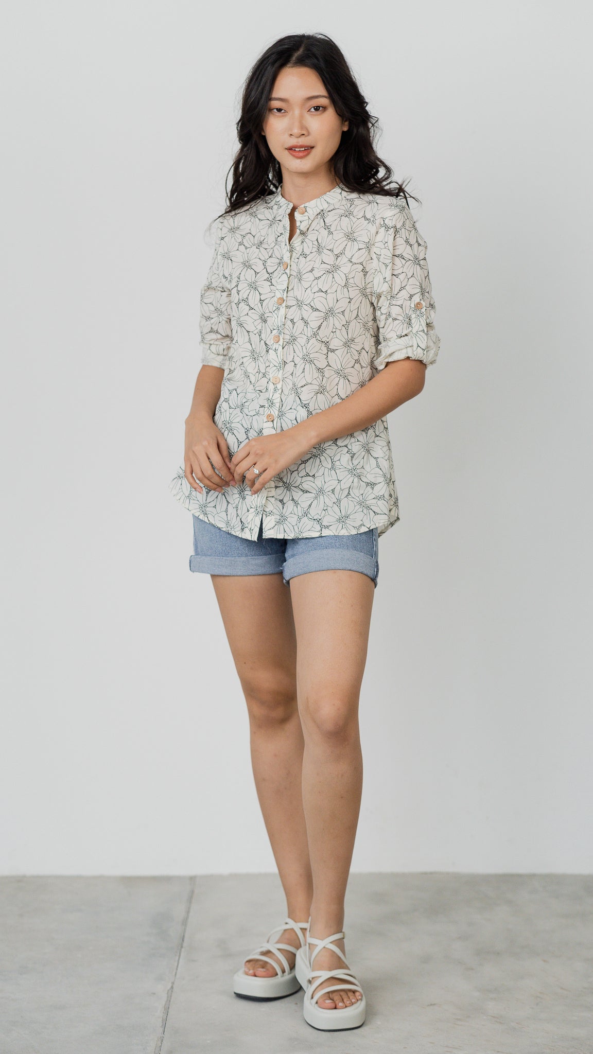 Aspen Botanical Print Shirt in Black [ONLINE ONLY]