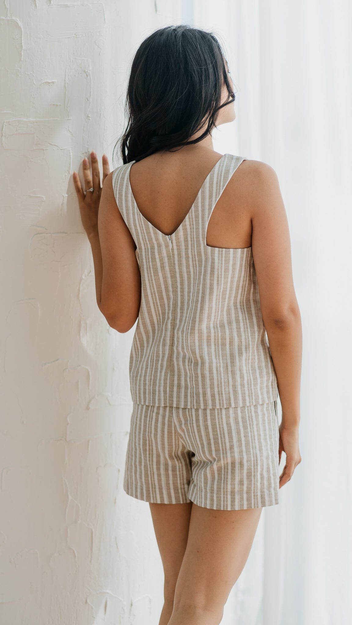 Resort Vibes Striped Shorts in Khaki [ONLINE ONLY]