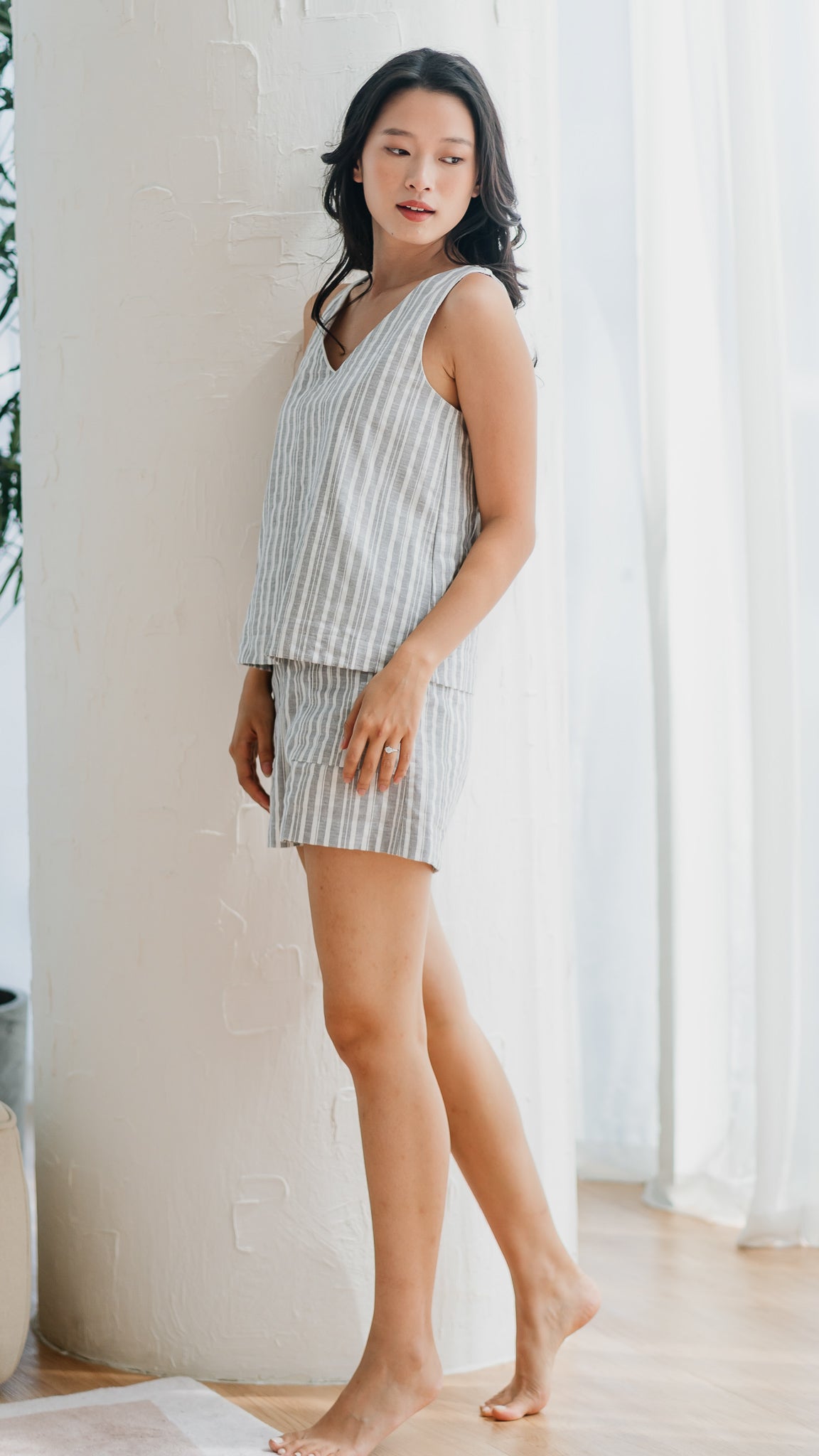 Resort Vibes Striped Shorts in Dusty Blue [ONLINE ONLY]