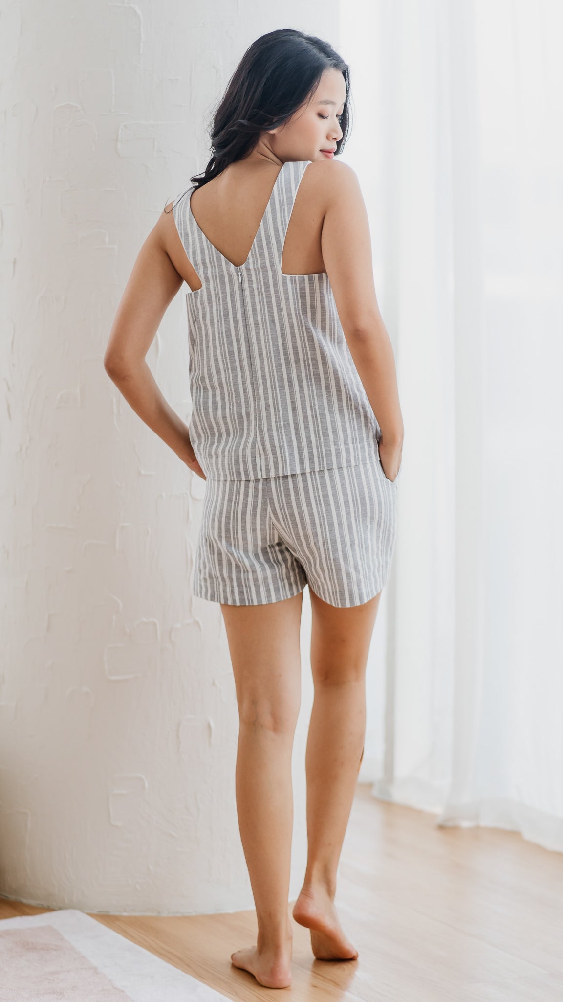 Resort Vibes Striped Shorts in Dusty Blue [ONLINE ONLY]