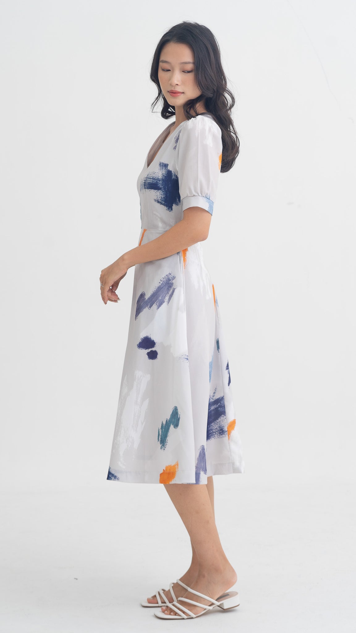 If I Were A Painter Sleeved Dress in Stone [ONLINE ONLY]