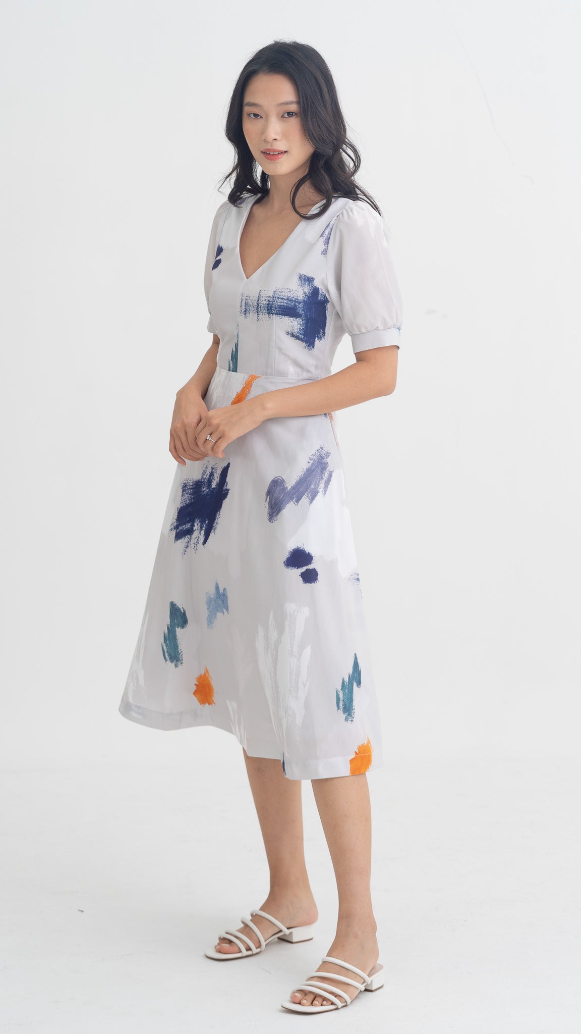 If I Were A Painter Sleeved Dress in Stone [ONLINE ONLY]