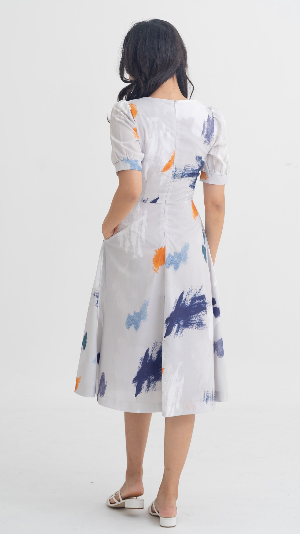 If I Were A Painter Sleeved Dress in Stone [ONLINE ONLY]