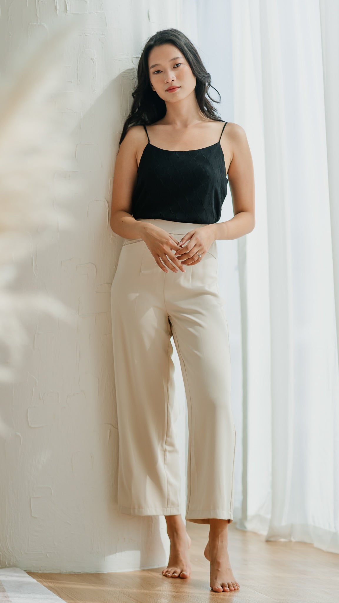 Allison Slit Pocket Pants in Beige [ONLINE ONLY]
