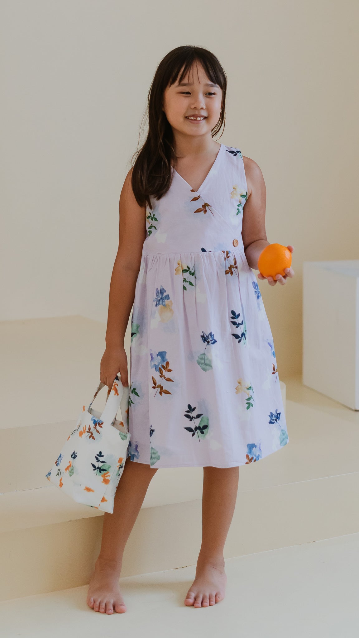 Leaps & Bounds Kids' Linen Dress in Lilac