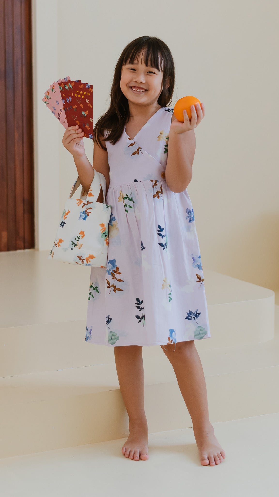 Leaps & Bounds Kids' Linen Dress in Lilac