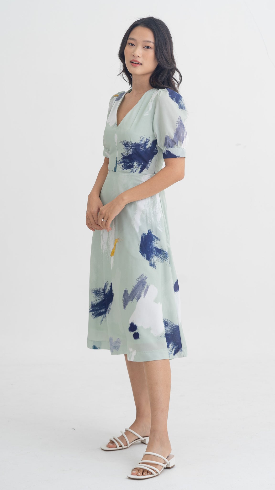 If I Were A Painter Sleeved Dress in Sage [ONLINE ONLY]