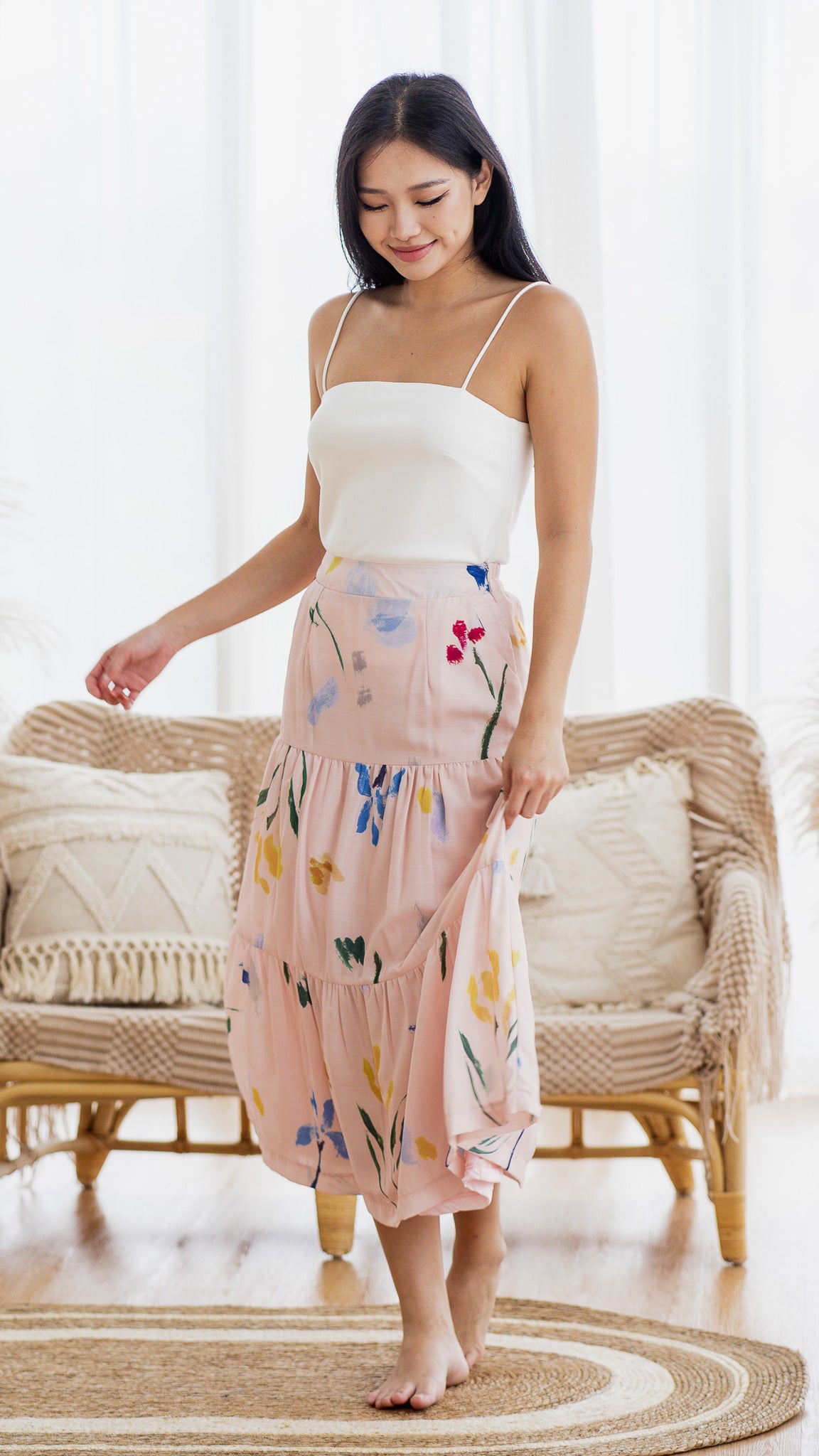 Wildflowers Tiered Maxi Skirt in Pink [ONLINE ONLY]