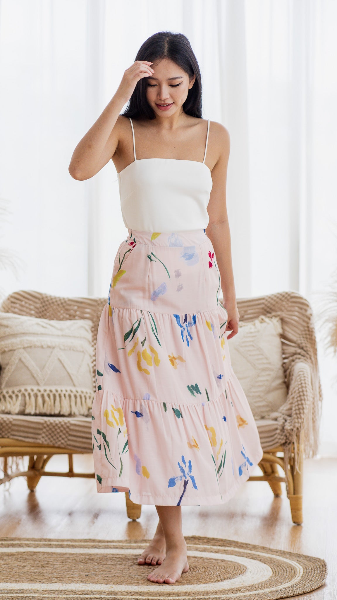 Wildflowers Tiered Maxi Skirt in Pink [ONLINE ONLY]