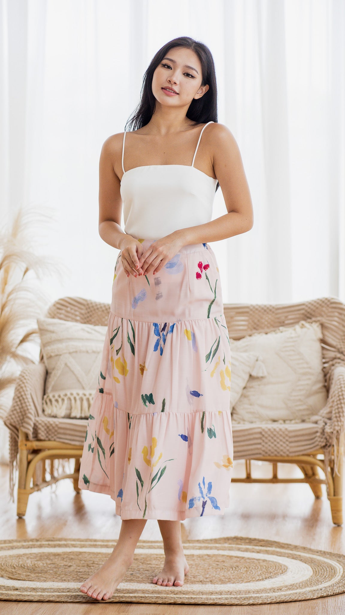 Wildflowers Tiered Maxi Skirt in Pink [ONLINE ONLY]