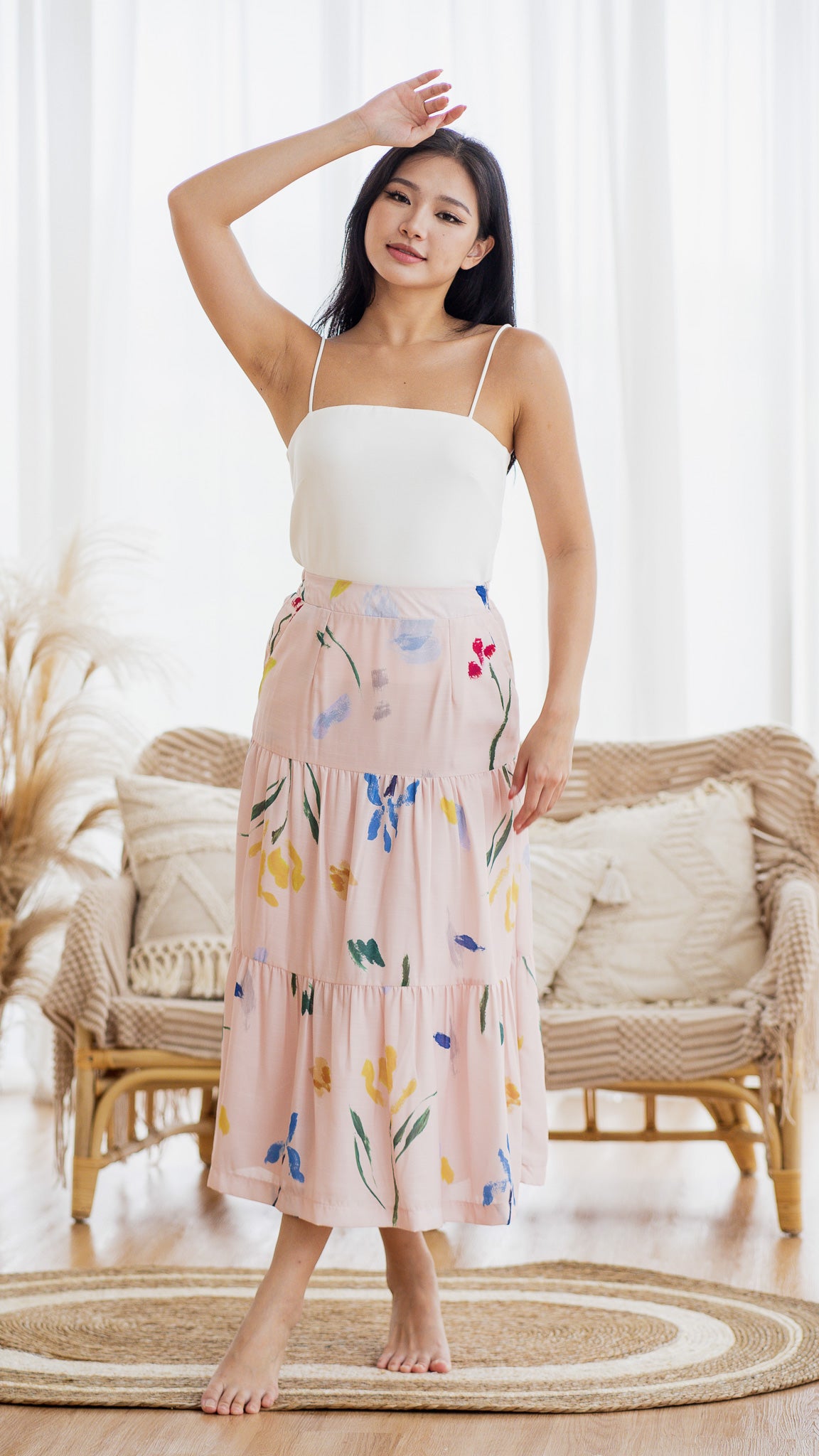 Wildflowers Tiered Maxi Skirt in Pink [ONLINE ONLY]