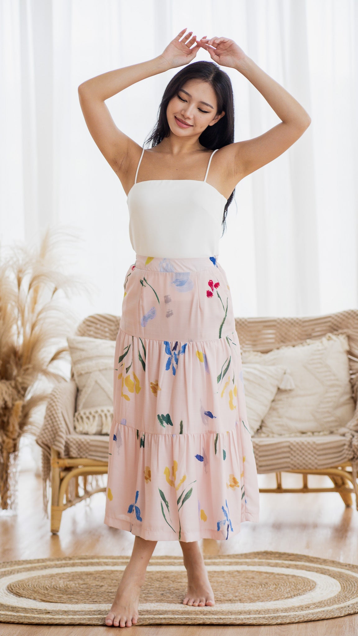 Wildflowers Tiered Maxi Skirt in Pink [ONLINE ONLY]