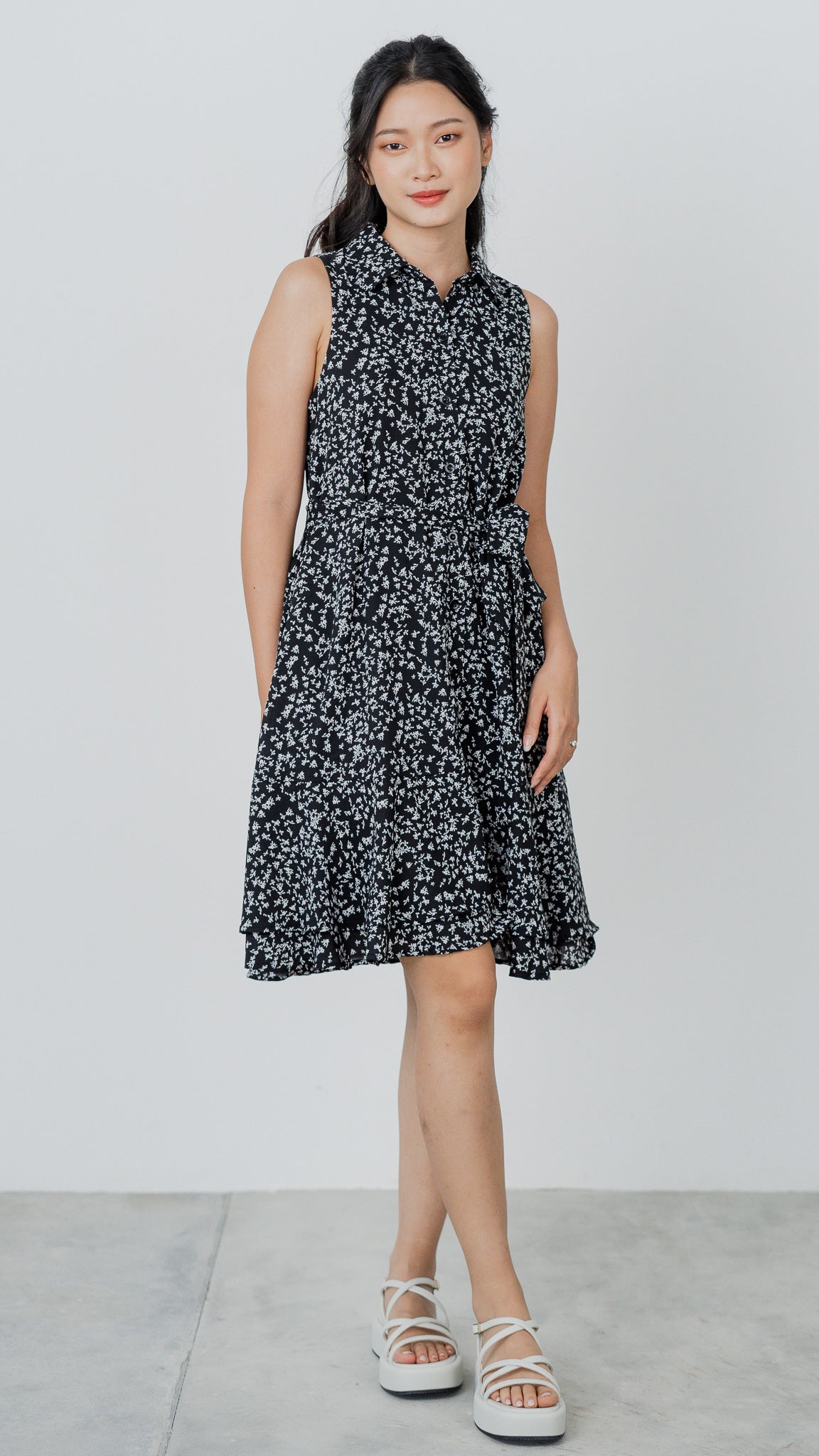 Jasmine Floral Tiered Dress in Black [ONLINE ONLY]